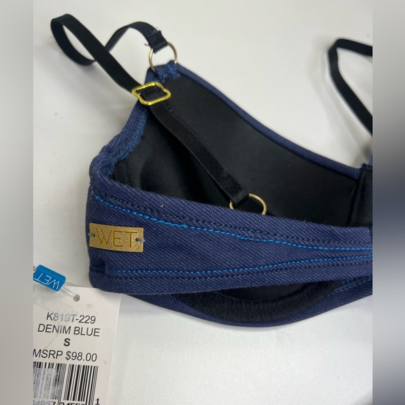 WET Swimwear Bikini Set in Denim Blue New With Tags Size Small - Picture 14 of 16